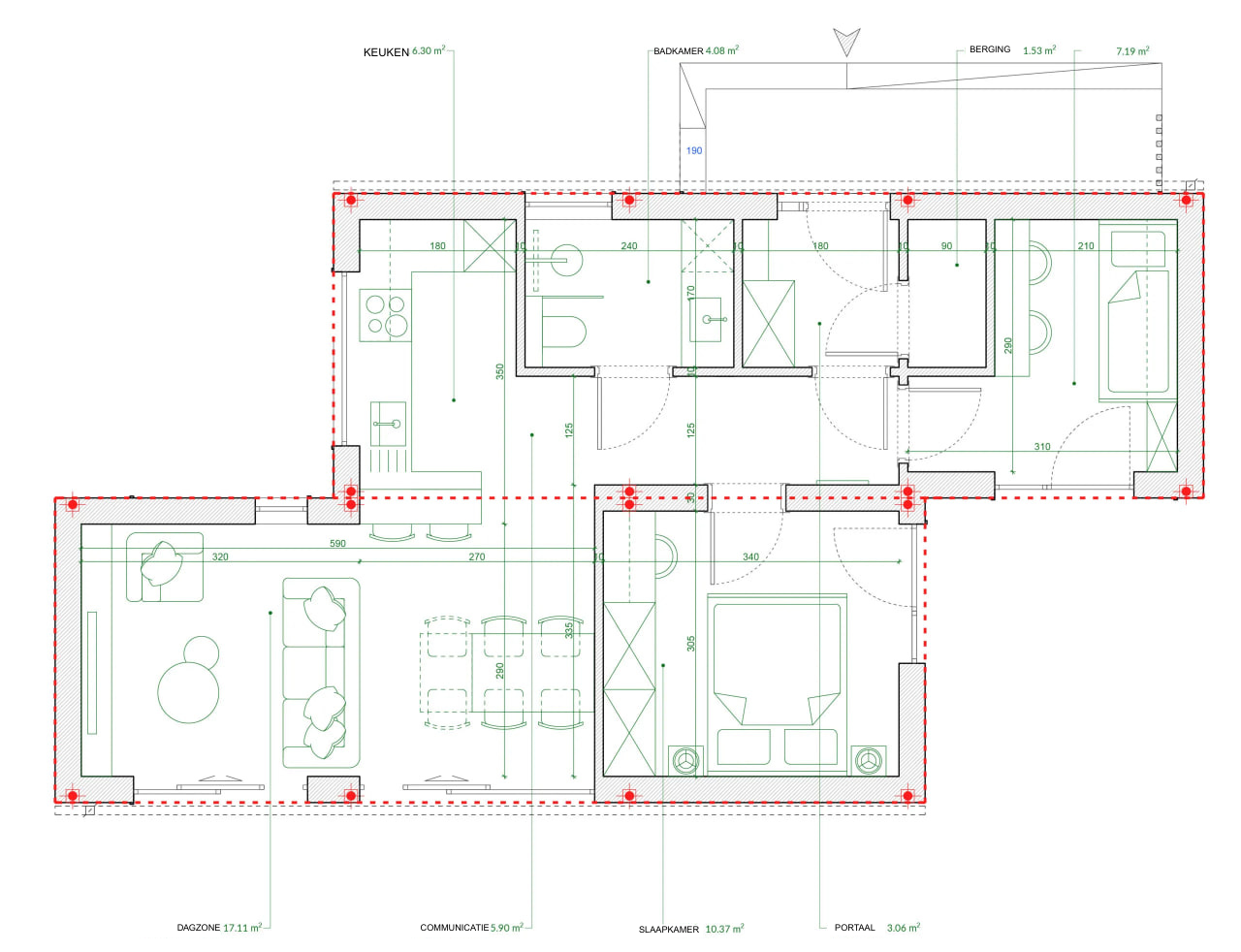 Plattegrond DUO 70m²