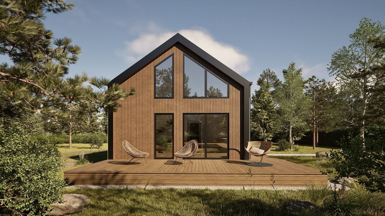 Modulaire woning 70m² - Terras en tuin